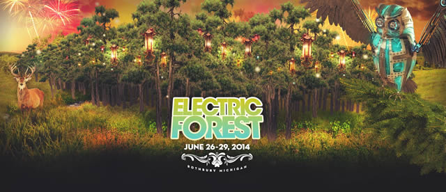 Изображение сказочного леса фестиваля Electric Forest
